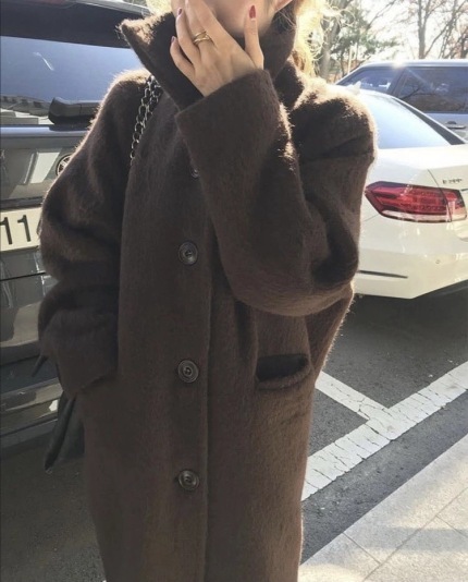 long sherpa women wool coat
